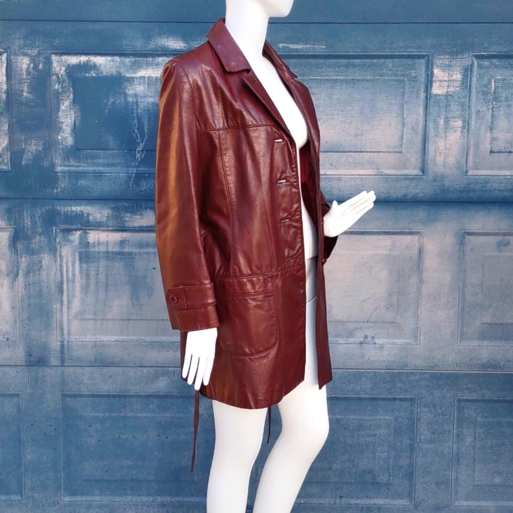 Etienne Aigner Vintage Ladies Luxury Leather 3/4 Coat(Above Thighs) - Picture 13 of 17